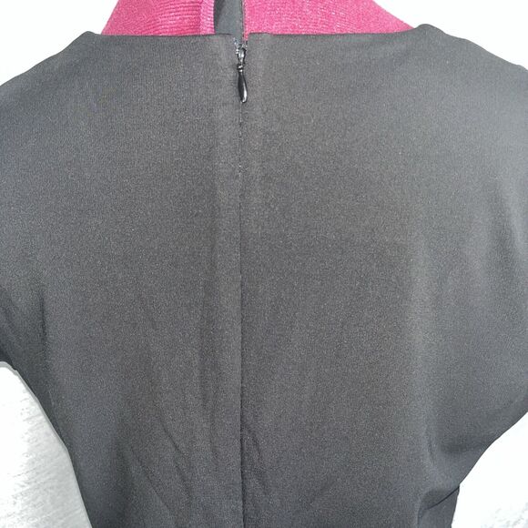 Talbots 4 Black Sheath dress Stretch Career Cocktail Cap Sleeve Excellent - Picture 5 of 9